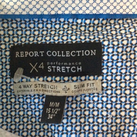 Report Collection X4 Performance Stretch Size M/M 151/2” 34” Button Down Shirt - Picture 4 of 5
